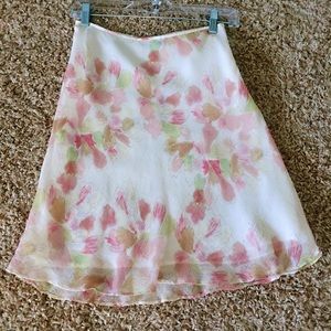 EUC Ann Taylor Floral Print Silk Skirt